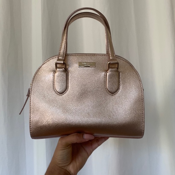 kate spade Handbags - SOLD❗️Kate Spade Rose Gold Leather Dome Crossbody